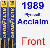 Front Wiper Blade Pack for 1989 Plymouth Acclaim - Premium