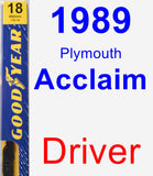 Driver Wiper Blade for 1989 Plymouth Acclaim - Premium