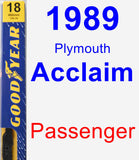 Passenger Wiper Blade for 1989 Plymouth Acclaim - Premium