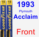 Front Wiper Blade Pack for 1993 Plymouth Acclaim - Premium