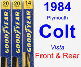 Front & Rear Wiper Blade Pack for 1984 Plymouth Colt - Premium
