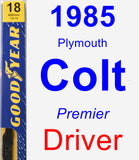 Driver Wiper Blade for 1985 Plymouth Colt - Premium