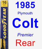 Rear Wiper Blade for 1985 Plymouth Colt - Premium