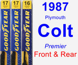 Front & Rear Wiper Blade Pack for 1987 Plymouth Colt - Premium