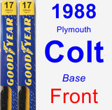 Front Wiper Blade Pack for 1988 Plymouth Colt - Premium