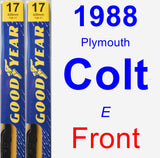 Front Wiper Blade Pack for 1988 Plymouth Colt - Premium