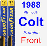 Front Wiper Blade Pack for 1988 Plymouth Colt - Premium