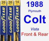 Front & Rear Wiper Blade Pack for 1988 Plymouth Colt - Premium