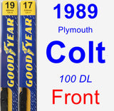 Front Wiper Blade Pack for 1989 Plymouth Colt - Premium