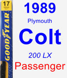 Passenger Wiper Blade for 1989 Plymouth Colt - Premium