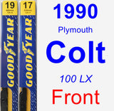 Front Wiper Blade Pack for 1990 Plymouth Colt - Premium