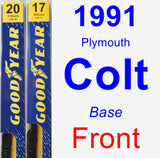 Front Wiper Blade Pack for 1991 Plymouth Colt - Premium