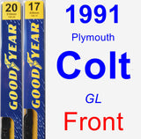 Front Wiper Blade Pack for 1991 Plymouth Colt - Premium