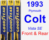 Front & Rear Wiper Blade Pack for 1993 Plymouth Colt - Premium