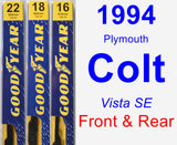 Front & Rear Wiper Blade Pack for 1994 Plymouth Colt - Premium