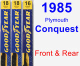 Front & Rear Wiper Blade Pack for 1985 Plymouth Conquest - Premium