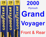 Front & Rear Wiper Blade Pack for 2000 Plymouth Grand Voyager - Premium