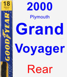 Rear Wiper Blade for 2000 Plymouth Grand Voyager - Premium