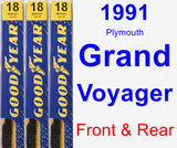 Front & Rear Wiper Blade Pack for 1991 Plymouth Grand Voyager - Premium