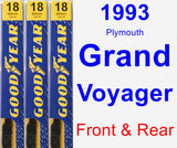 Front & Rear Wiper Blade Pack for 1993 Plymouth Grand Voyager - Premium