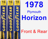 Front & Rear Wiper Blade Pack for 1978 Plymouth Horizon - Premium