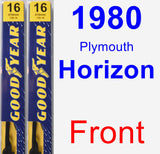 Front Wiper Blade Pack for 1980 Plymouth Horizon - Premium