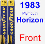 Front Wiper Blade Pack for 1983 Plymouth Horizon - Premium