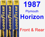 Front & Rear Wiper Blade Pack for 1987 Plymouth Horizon - Premium