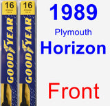 Front Wiper Blade Pack for 1989 Plymouth Horizon - Premium