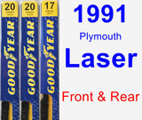 Front & Rear Wiper Blade Pack for 1991 Plymouth Laser - Premium