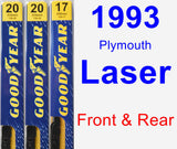 Front & Rear Wiper Blade Pack for 1993 Plymouth Laser - Premium