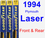 Front & Rear Wiper Blade Pack for 1994 Plymouth Laser - Premium