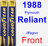 Front Wiper Blade Pack for 1988 Plymouth Reliant - Premium