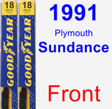 Front Wiper Blade Pack for 1991 Plymouth Sundance - Premium