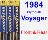 Front & Rear Wiper Blade Pack for 1984 Plymouth Voyager - Premium