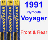 Front & Rear Wiper Blade Pack for 1991 Plymouth Voyager - Premium