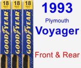 Front & Rear Wiper Blade Pack for 1993 Plymouth Voyager - Premium