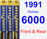 Front & Rear Wiper Blade Pack for 1991 Pontiac 6000 - Premium