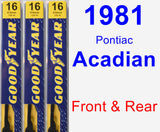 Front & Rear Wiper Blade Pack for 1981 Pontiac Acadian - Premium