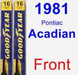 Front Wiper Blade Pack for 1981 Pontiac Acadian - Premium