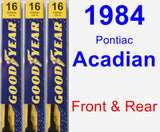 Front & Rear Wiper Blade Pack for 1984 Pontiac Acadian - Premium