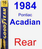 Rear Wiper Blade for 1984 Pontiac Acadian - Premium