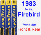 Front & Rear Wiper Blade Pack for 1983 Pontiac Firebird - Premium