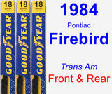 Front & Rear Wiper Blade Pack for 1984 Pontiac Firebird - Premium