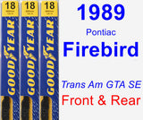 Front & Rear Wiper Blade Pack for 1989 Pontiac Firebird - Premium