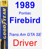 Driver Wiper Blade for 1989 Pontiac Firebird - Premium