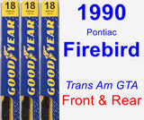 Front & Rear Wiper Blade Pack for 1990 Pontiac Firebird - Premium