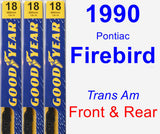 Front & Rear Wiper Blade Pack for 1990 Pontiac Firebird - Premium