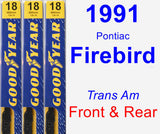 Front & Rear Wiper Blade Pack for 1991 Pontiac Firebird - Premium