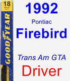 Driver Wiper Blade for 1992 Pontiac Firebird - Premium